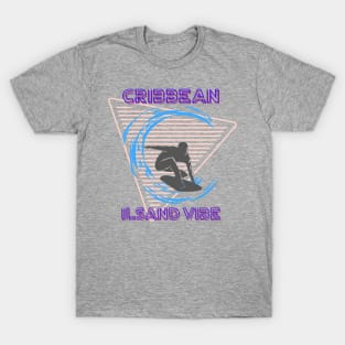 Caribbean Island Vibe Surfing T-Shirt